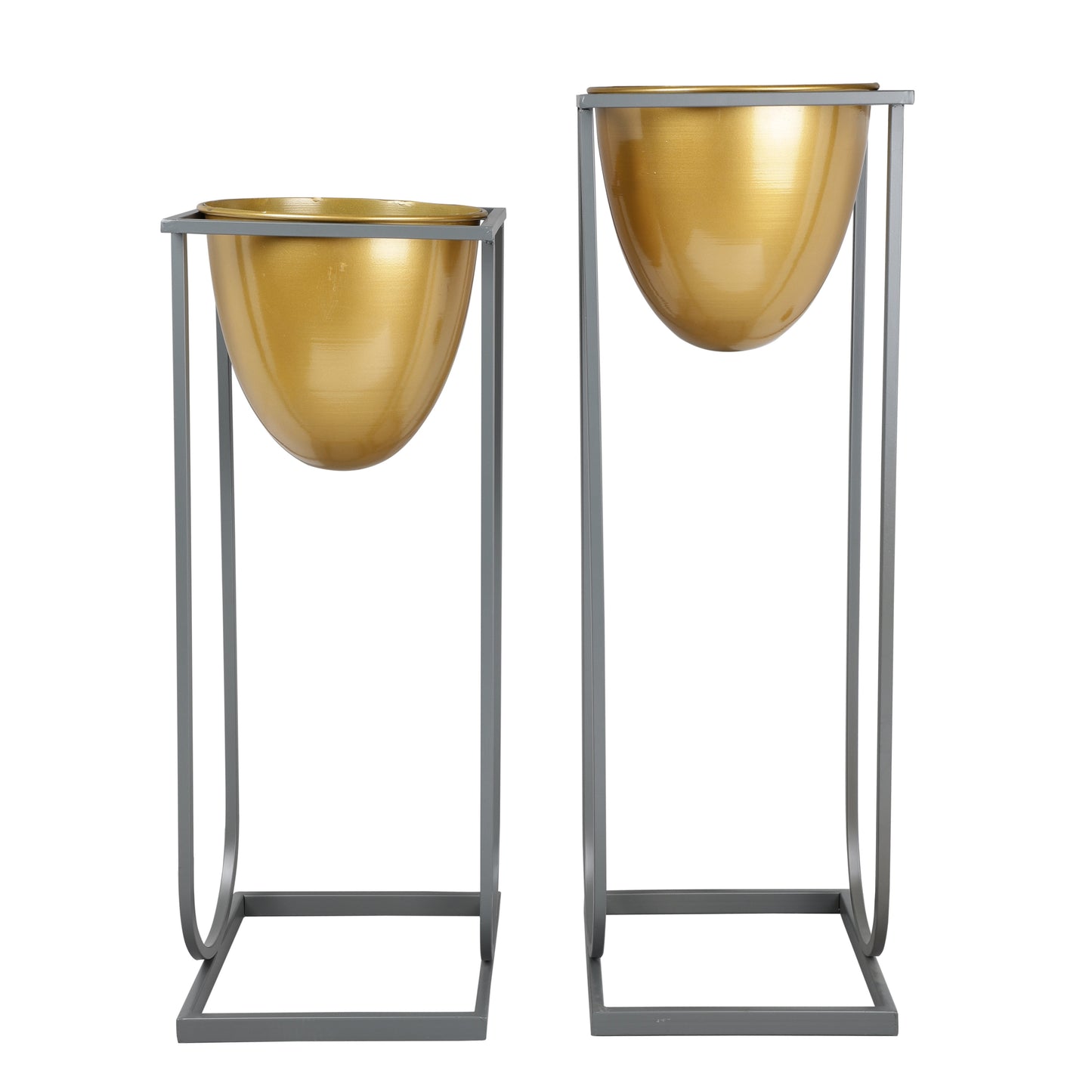 Vicente Grey & Gold Planters Set of 2