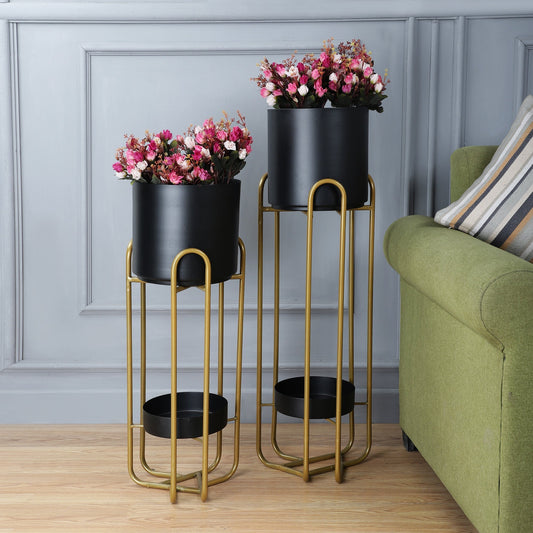 Marseille Black & Gold Planters Set of 2