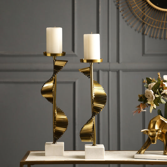 Scarlett Gold Candleholders Set of 2