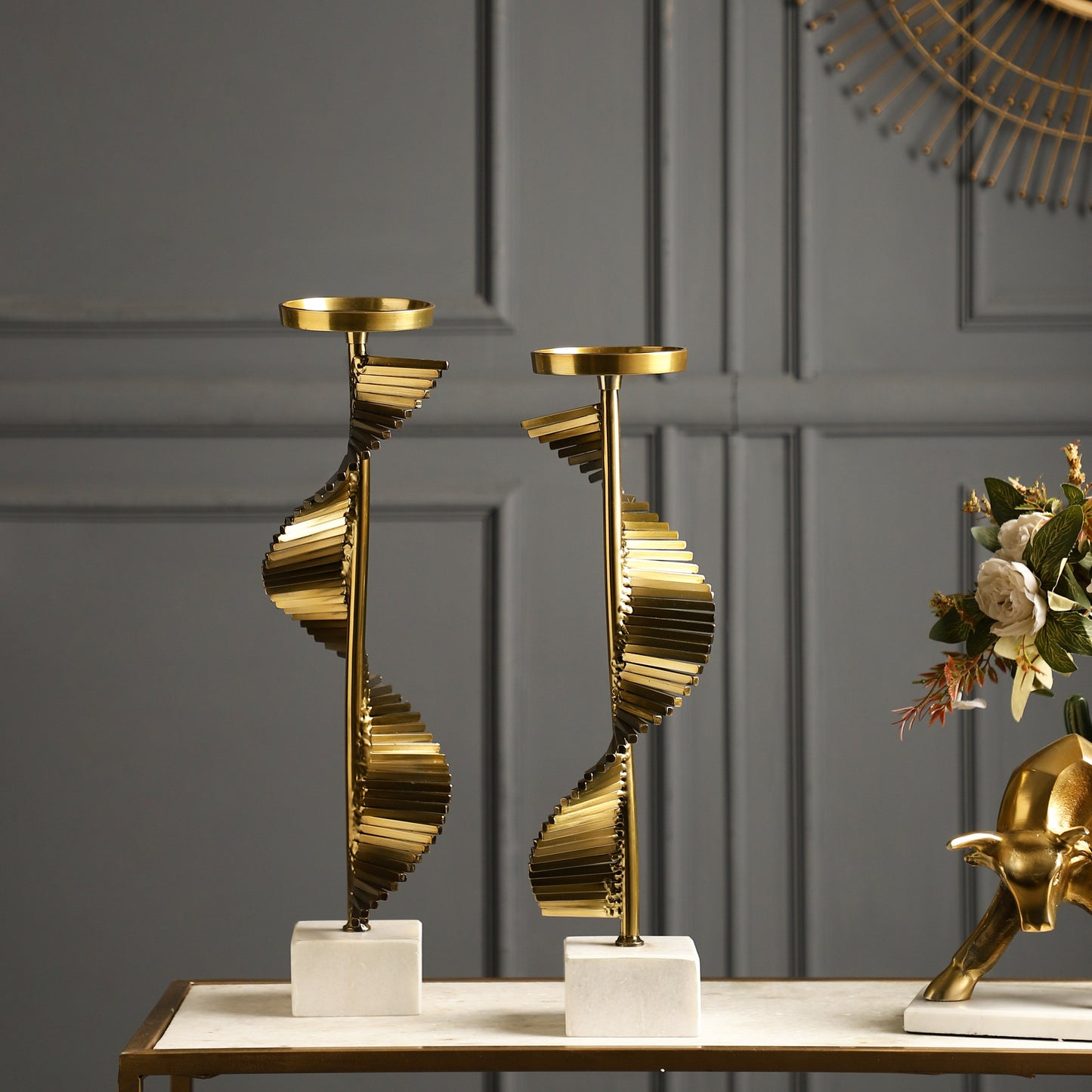 Scarlett Gold Candleholders Set of 2