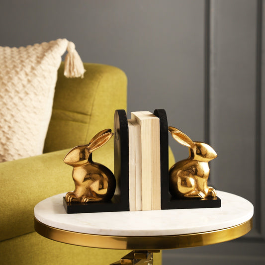 Harold Gold Rabbit Bookend set of 2