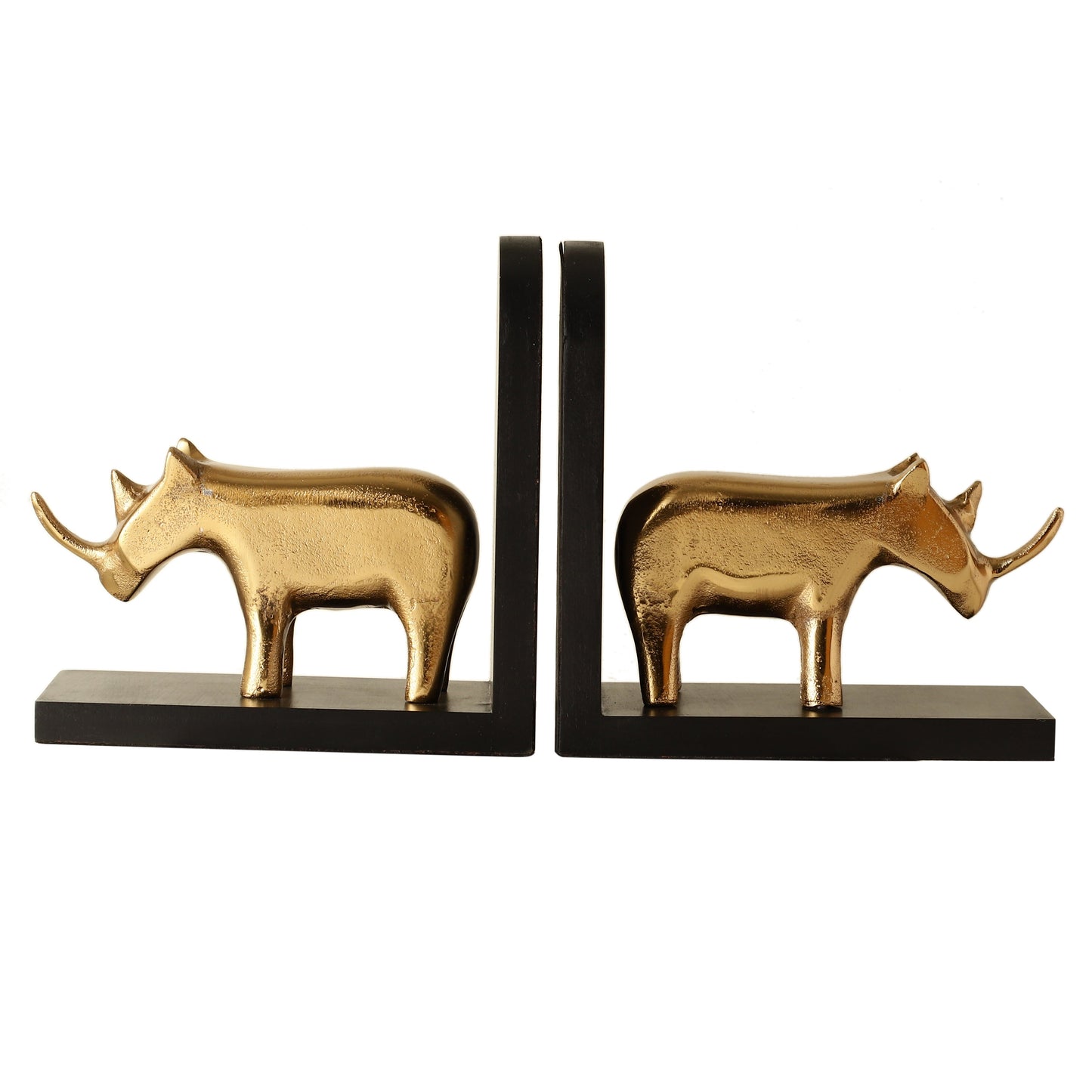Roscoe Gold Rhino Bookend Set of 2