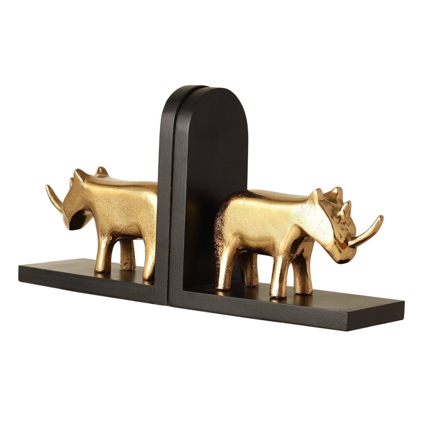 Roscoe Gold Rhino Bookend Set of 2