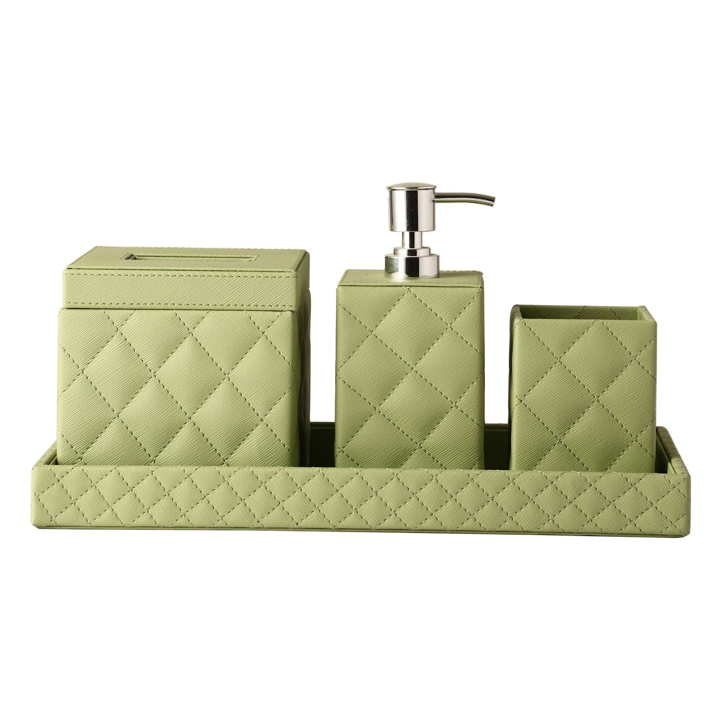 Glasgow Quilted Mint Green Bathroom Set