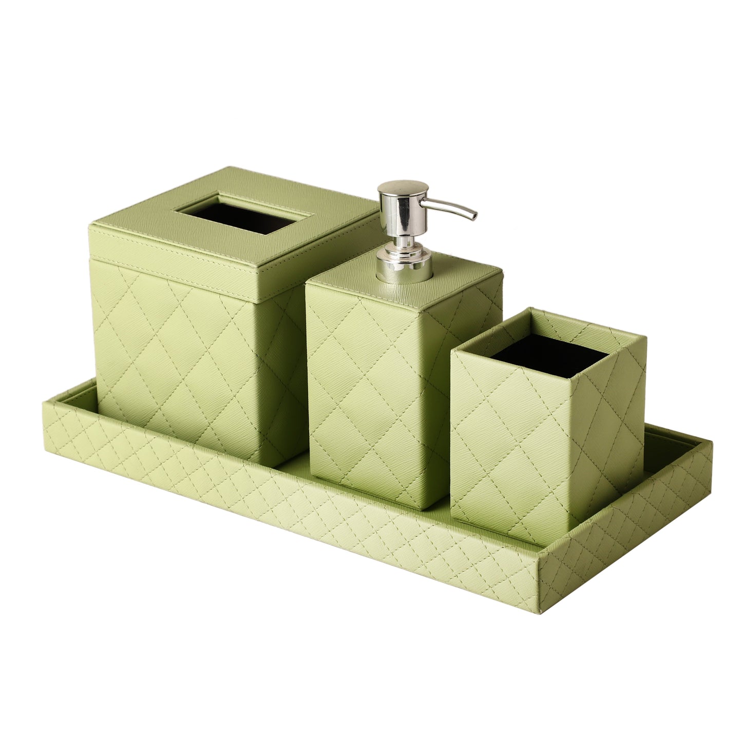 Glasgow Quilted Mint Green Bathroom Set