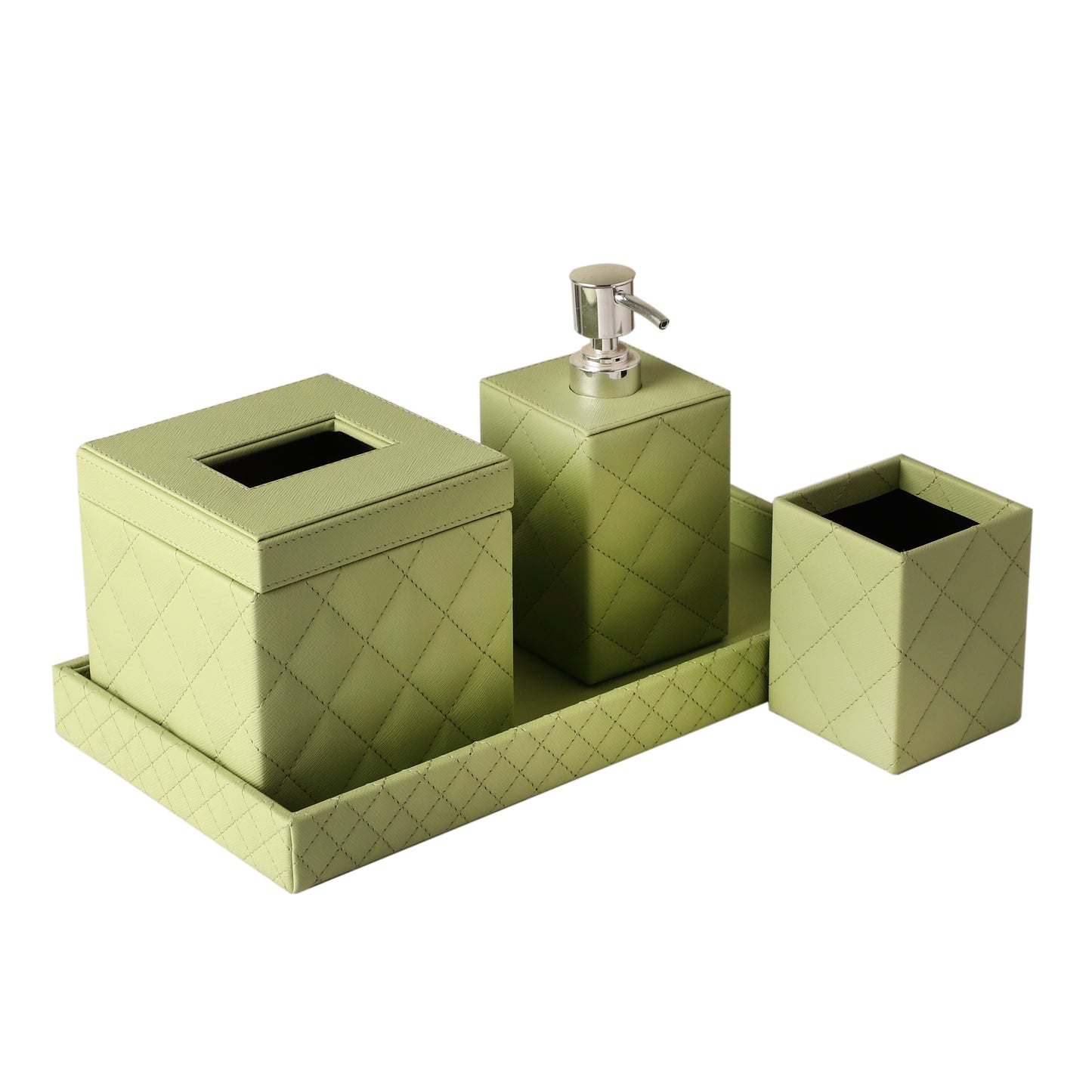 Glasgow Quilted Mint Green Bathroom Set