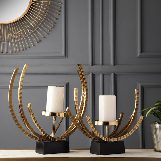 Orlando Gold Candleholder Set of 2