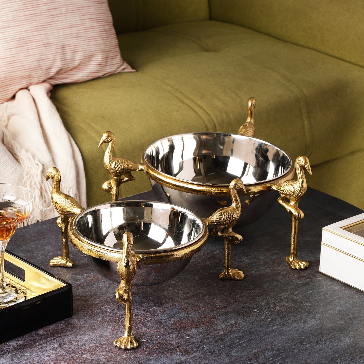 Ariel Flamingo Decorative Bowl Set of 2
