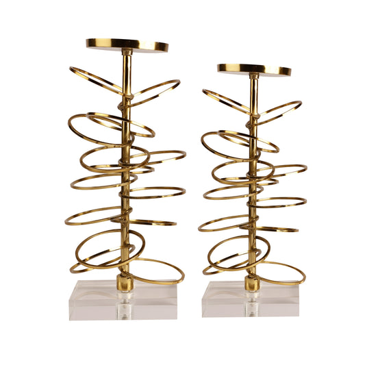Adria Gold Candleholder Set of 2