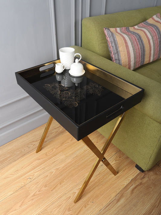 Savannah Jungle Scenery Gold Butler Tray Table