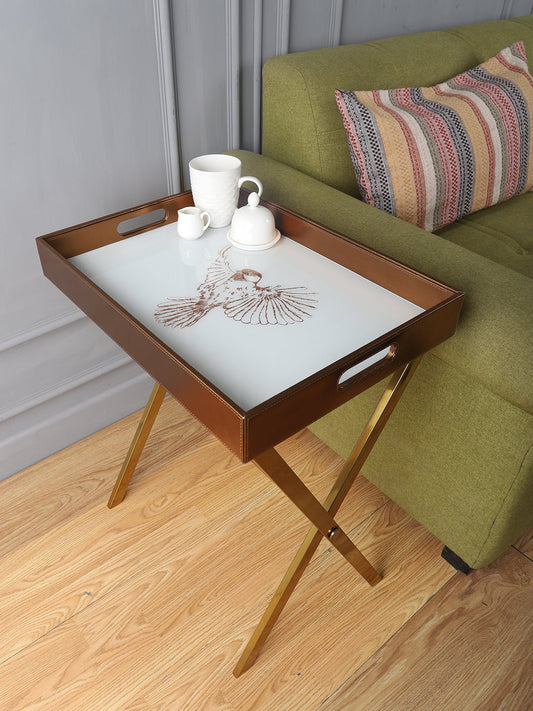 Eviana Bird Gold Butler Tray Table