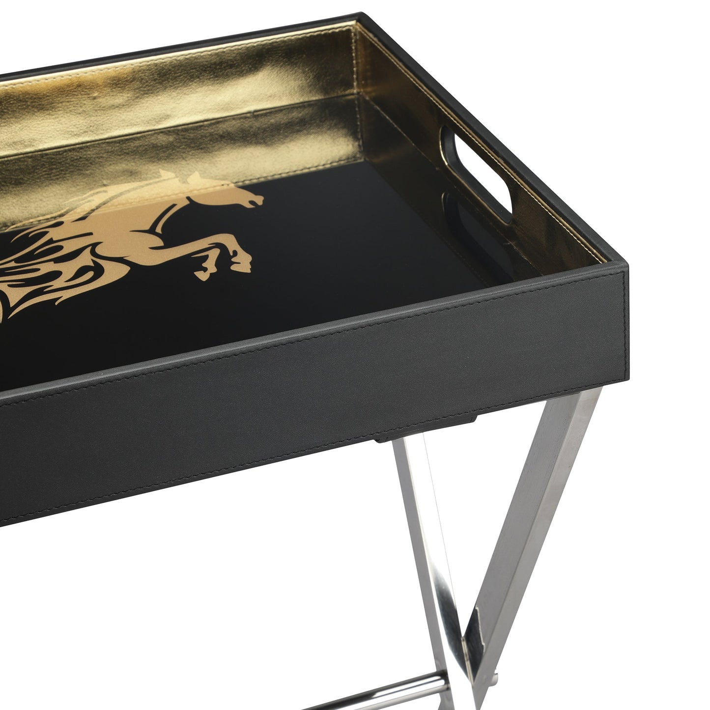 Jackson Horse Black & Gold Butler Tray Table