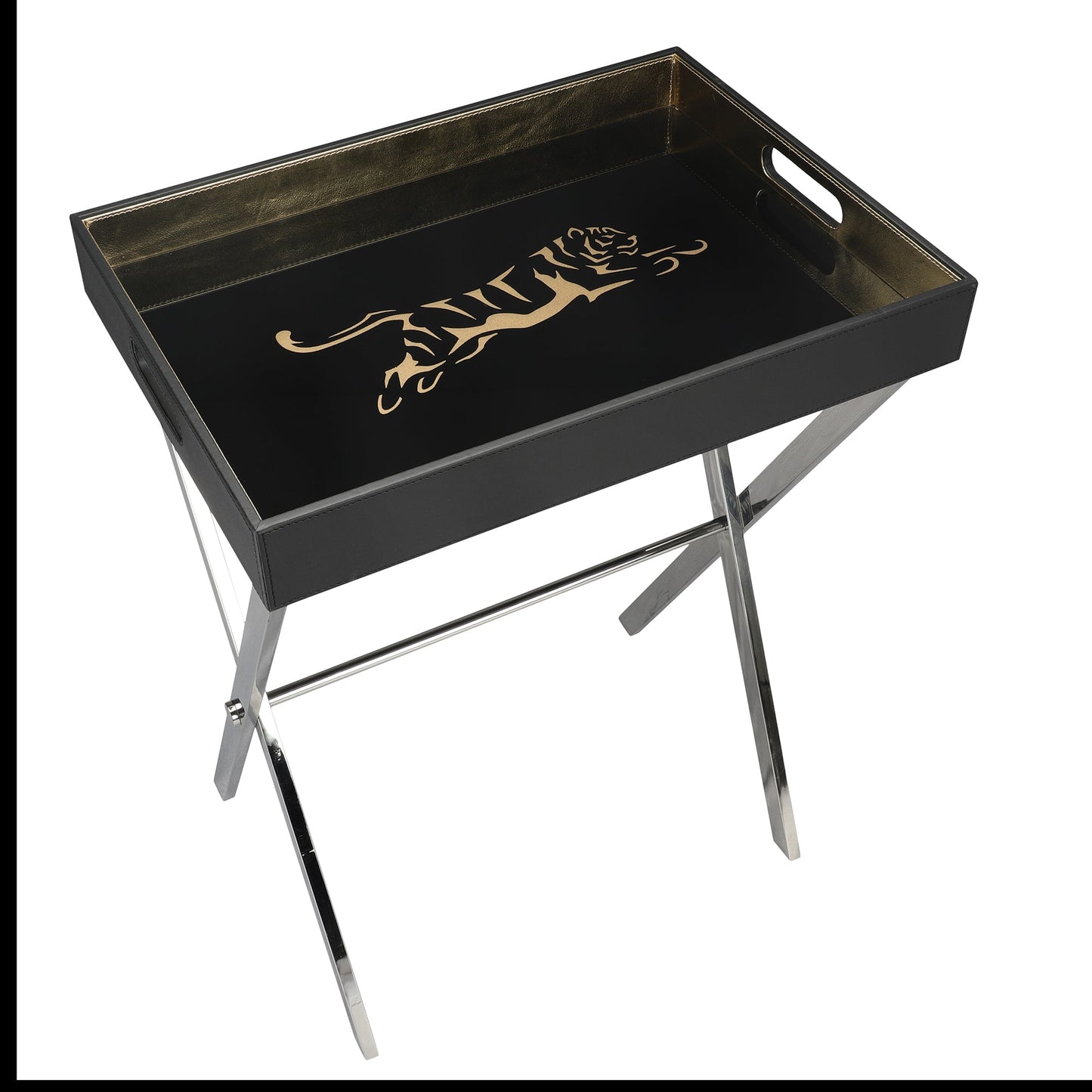 Phoenix Tiger Black & Gold Butler Tray Table