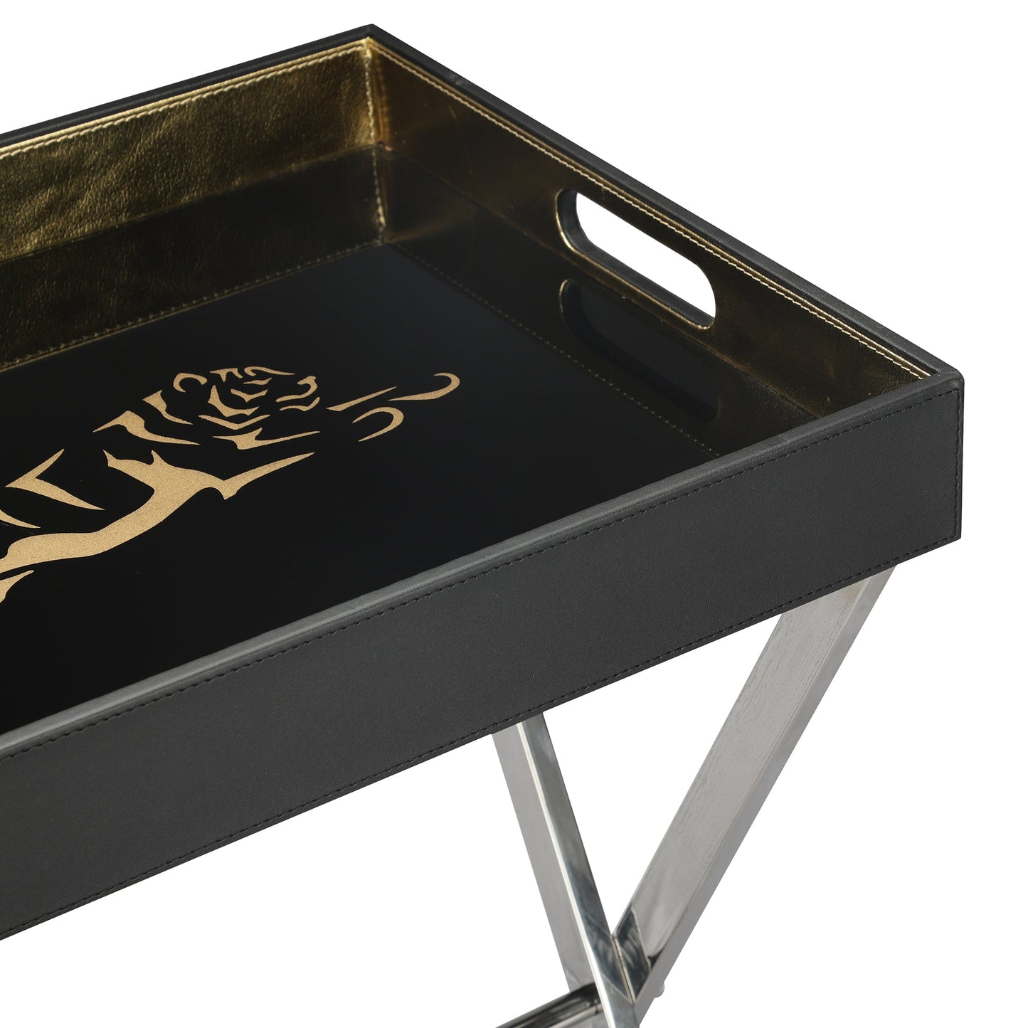 Phoenix Tiger Black & Gold Butler Tray Table