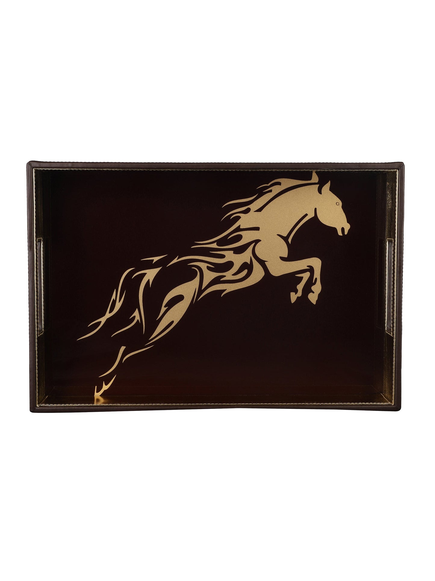 Jackson Horse Brown & Gold Rectangle Tray