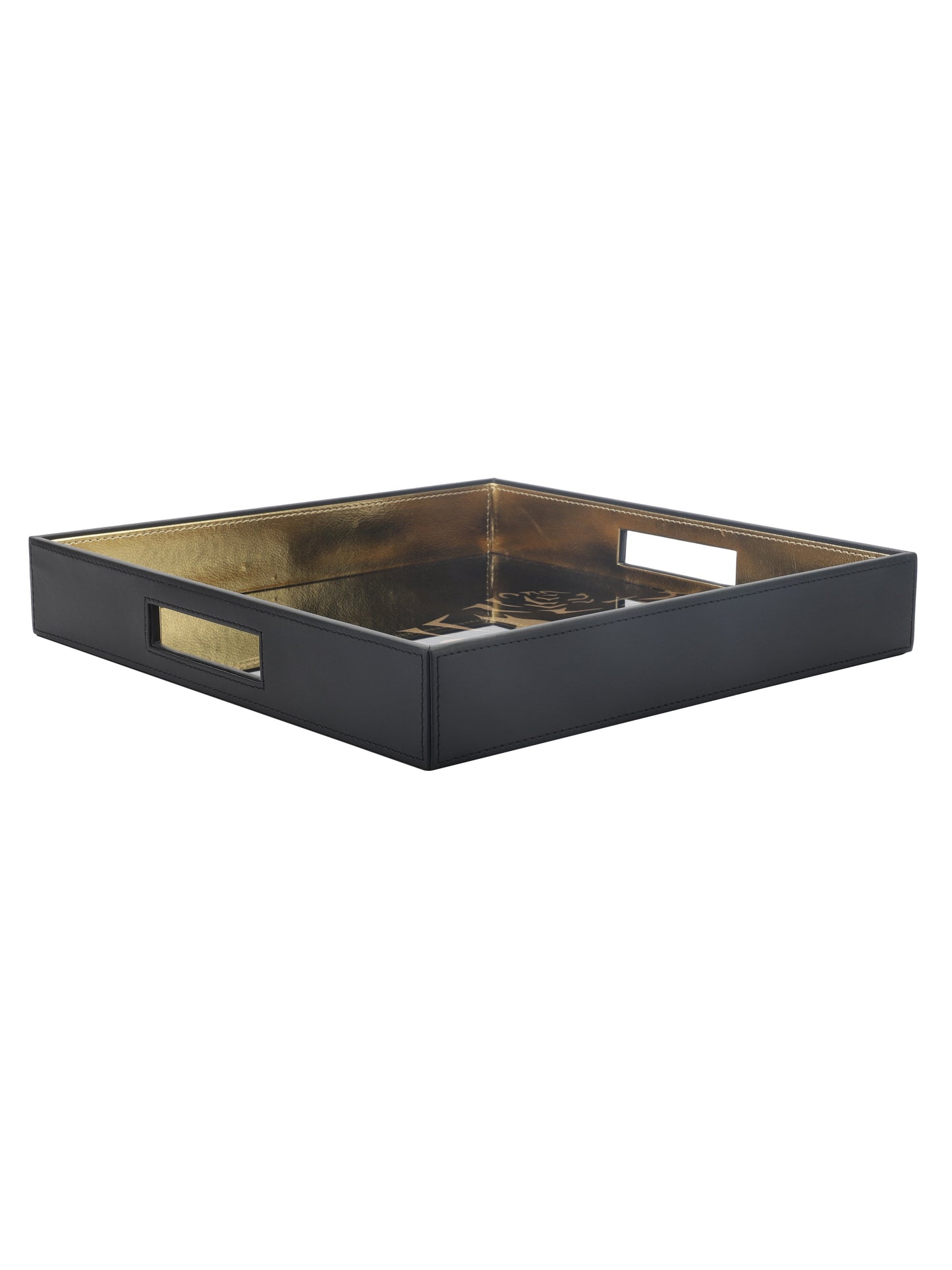 Phoenix Tiger Black & Gold Square Tray