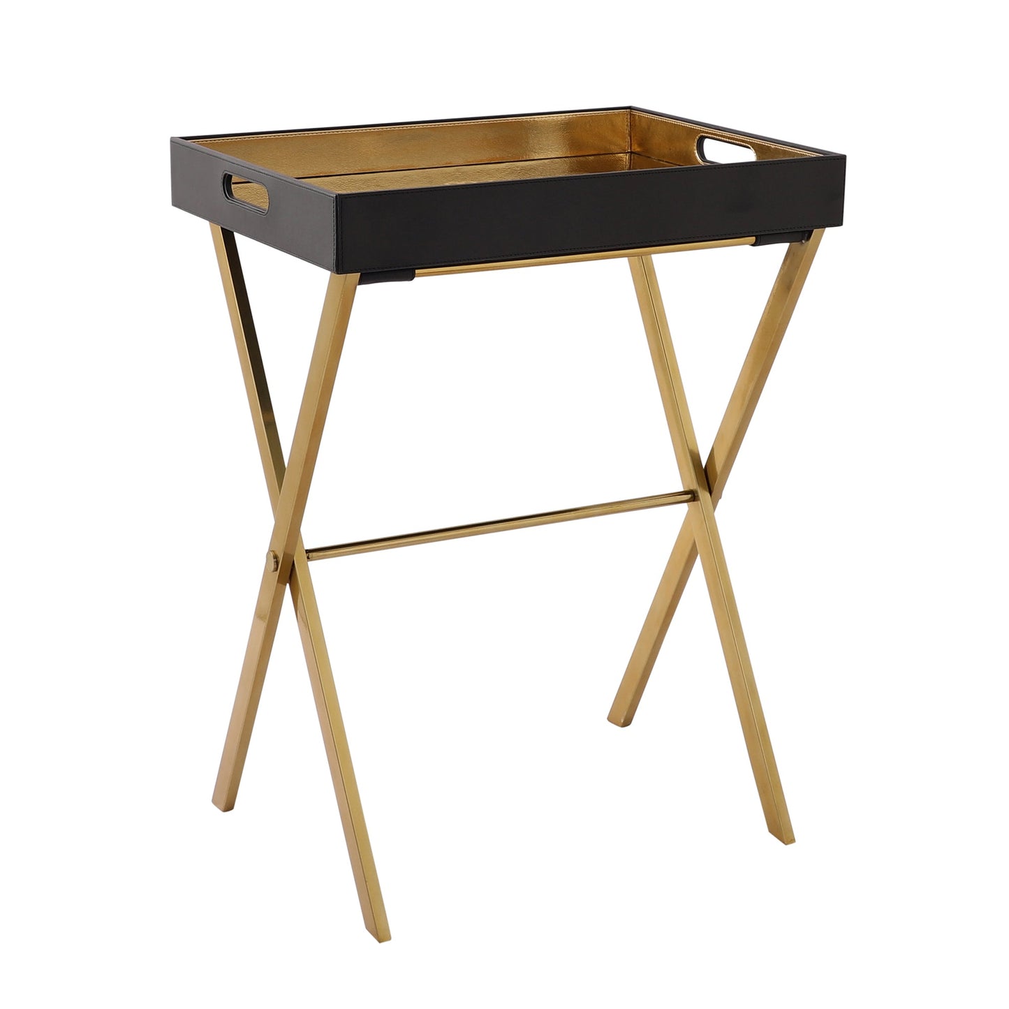 Azalea Dragonfly Black & Gold Butler Tray Table