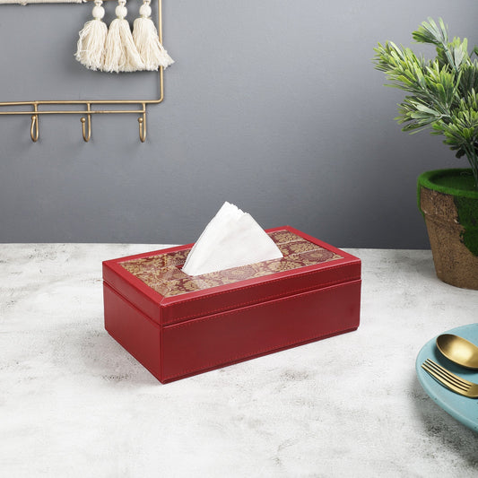 Malabar Red & Gold Tissue Box