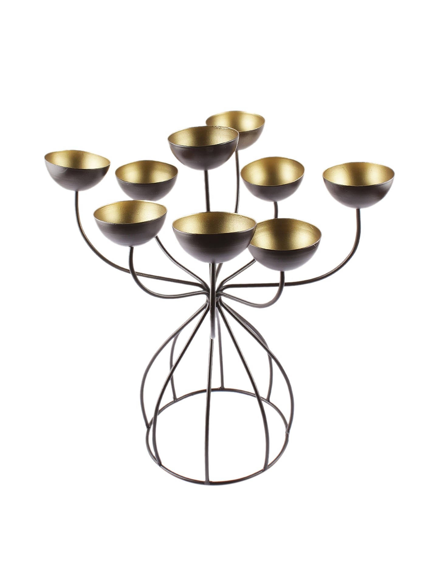 Danielle 9 Cups Black Iron Candleholder