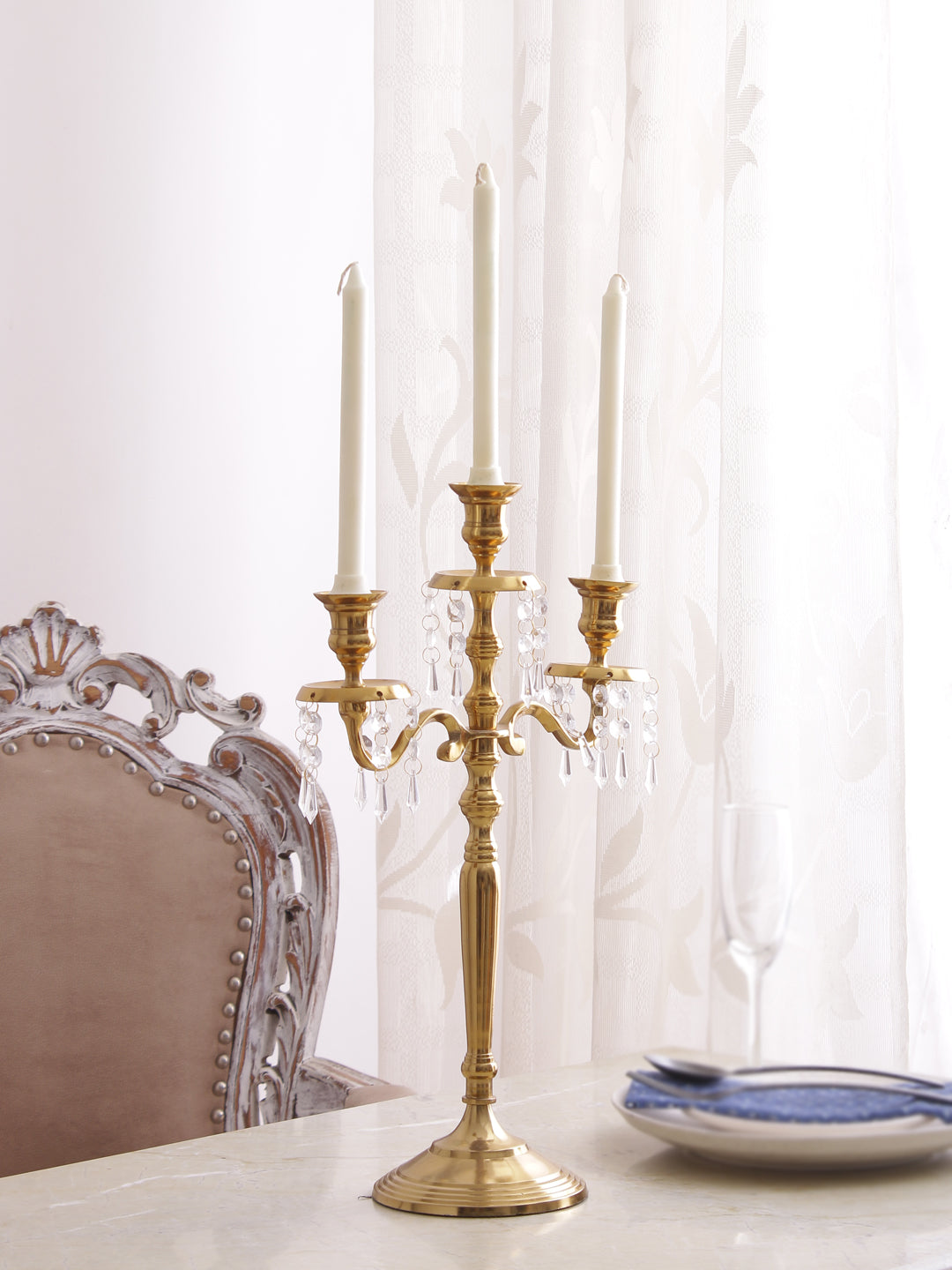 Roosevelt 3 Lite Jewelled Candleholder