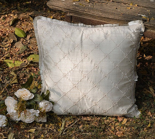 Inaya Ivory Floral Embroidered Cushion