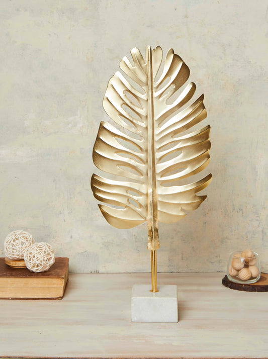Annabelle Leaf Sculpture w/Marble Base