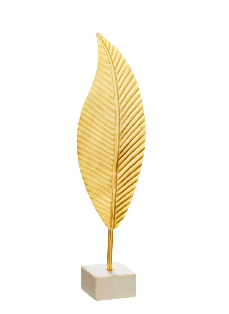Camillia Leaf Sculpture w/Marble Base