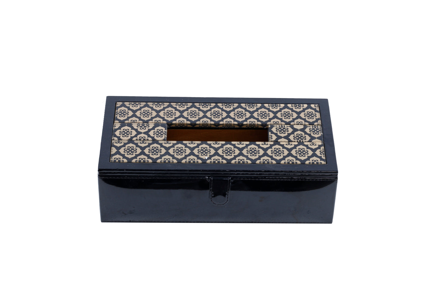 Jaisalmer black & gold Pattern Glass Printed Leathrite Tissue box