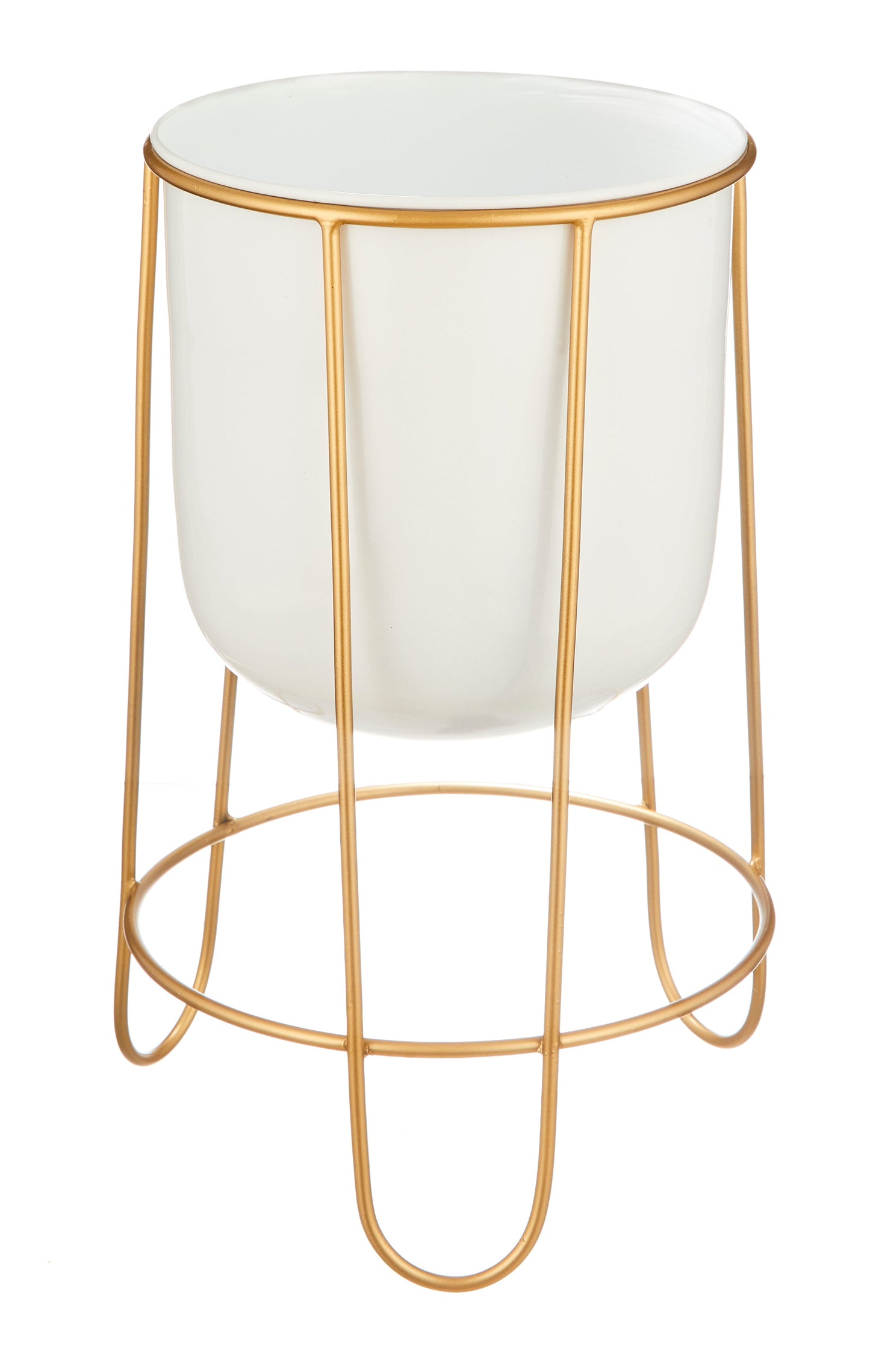 Florence White & Gold Planters Set of 2
