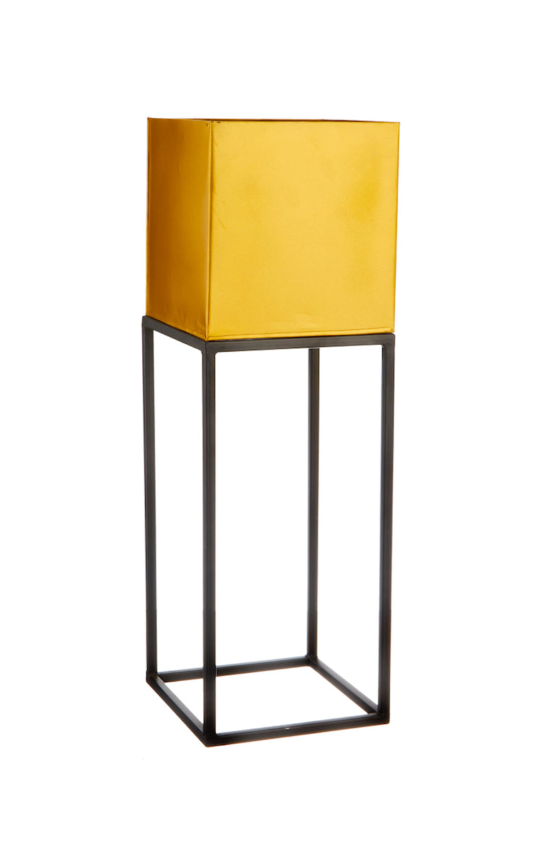 Lisbon Black & Gold Square Planters Set of 2