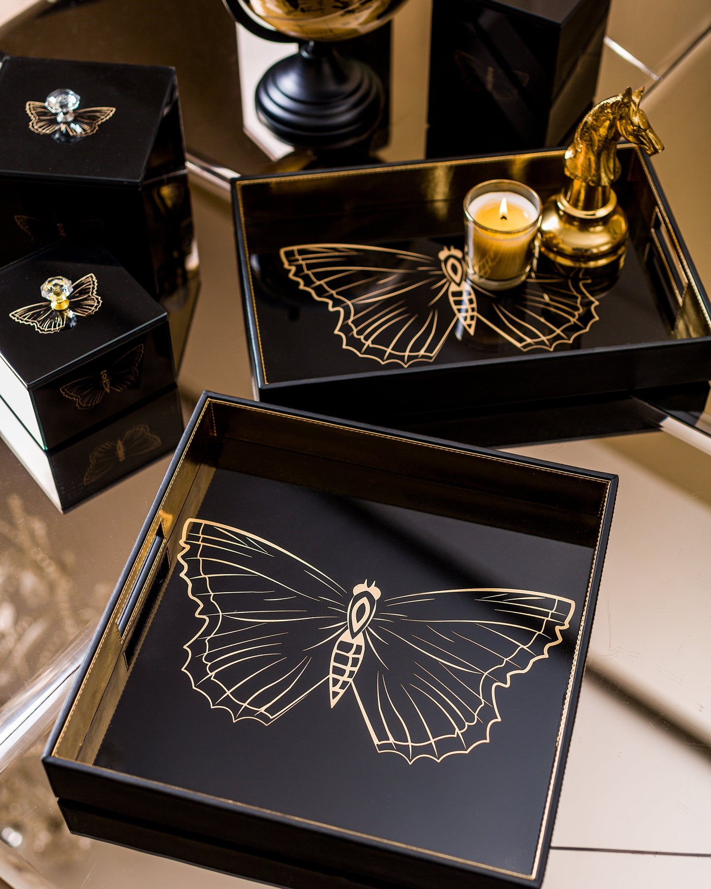 Zahara Butterfly Square Tray