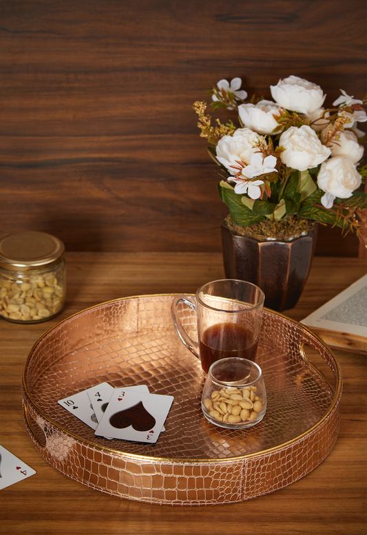 Aubrey Rose Gold Circular Tray