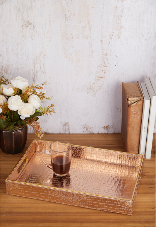 Aubrey Rose Gold Rectangular Tray