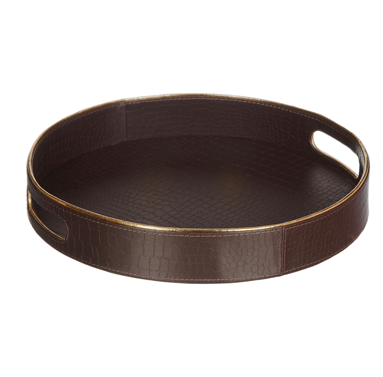 Cedar Brown Circular Tray