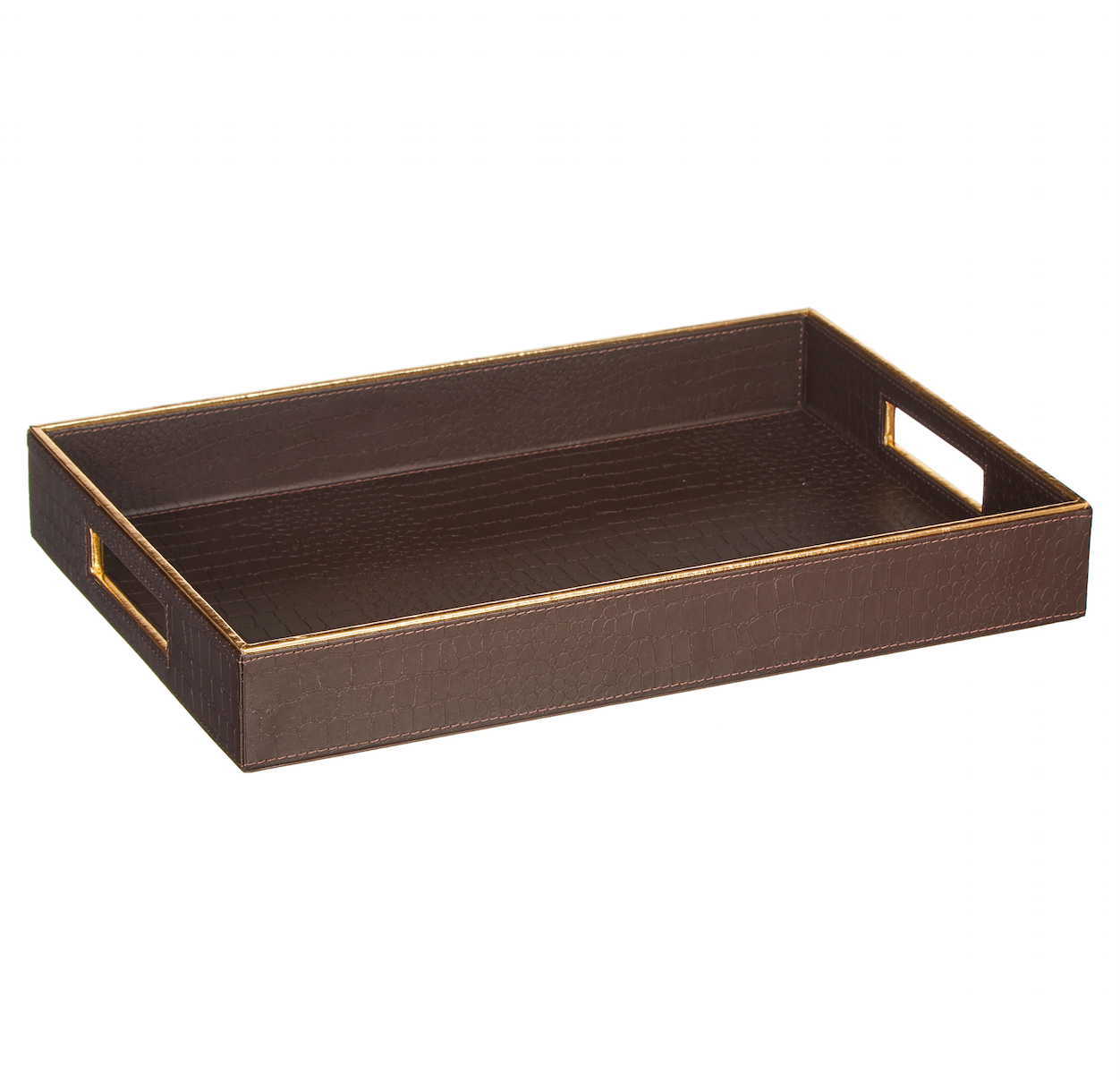 Cedar Brown Rectangular Tray