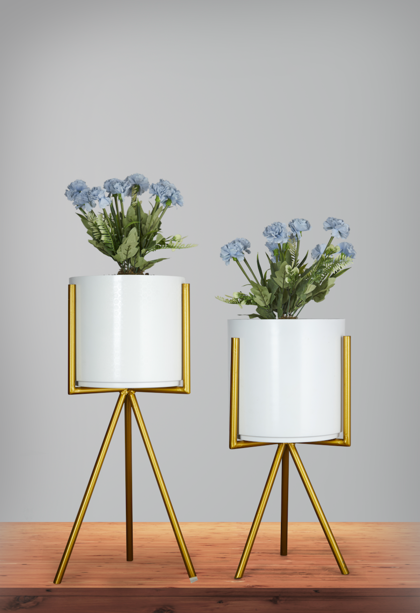 Venice White & Gold Planter