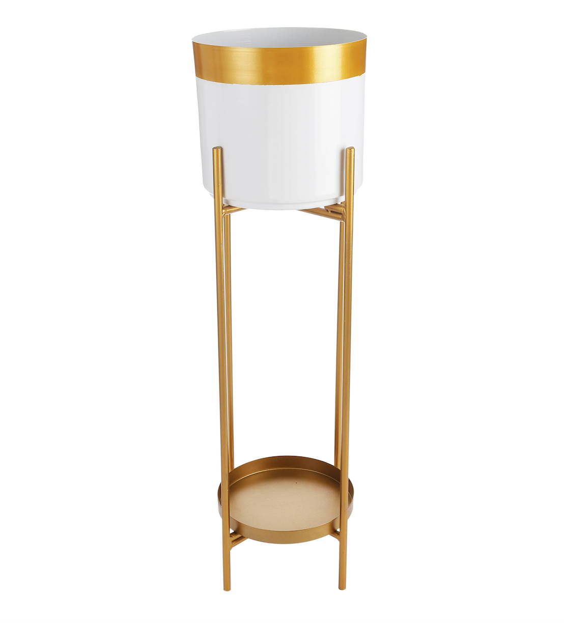 Alexis White & Gold Planters Set of 2