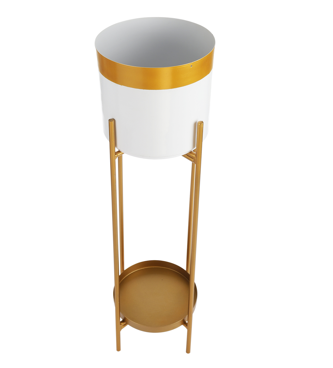 Alexis White & Gold Planters Set of 2