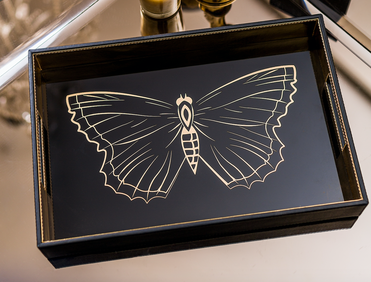 Zahara Butterfly Rectangle Tray