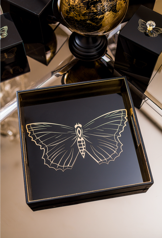 Zahara Butterfly Square Tray