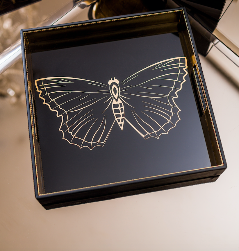 Zahara Butterfly Square Tray