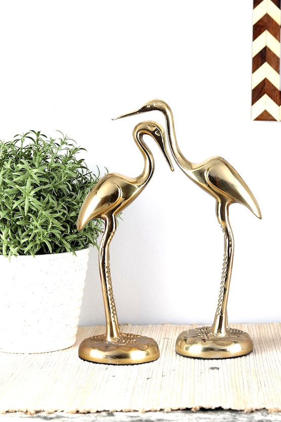 Decorative Gold Flamingo Set of 2
