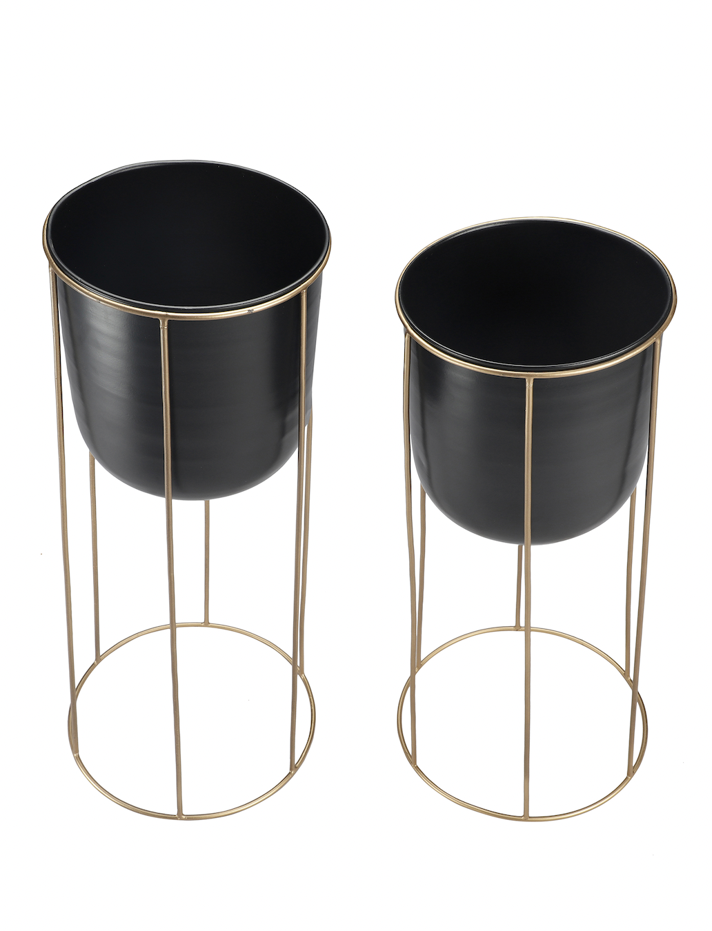 Malaga Black & Gold Planters Set of 2