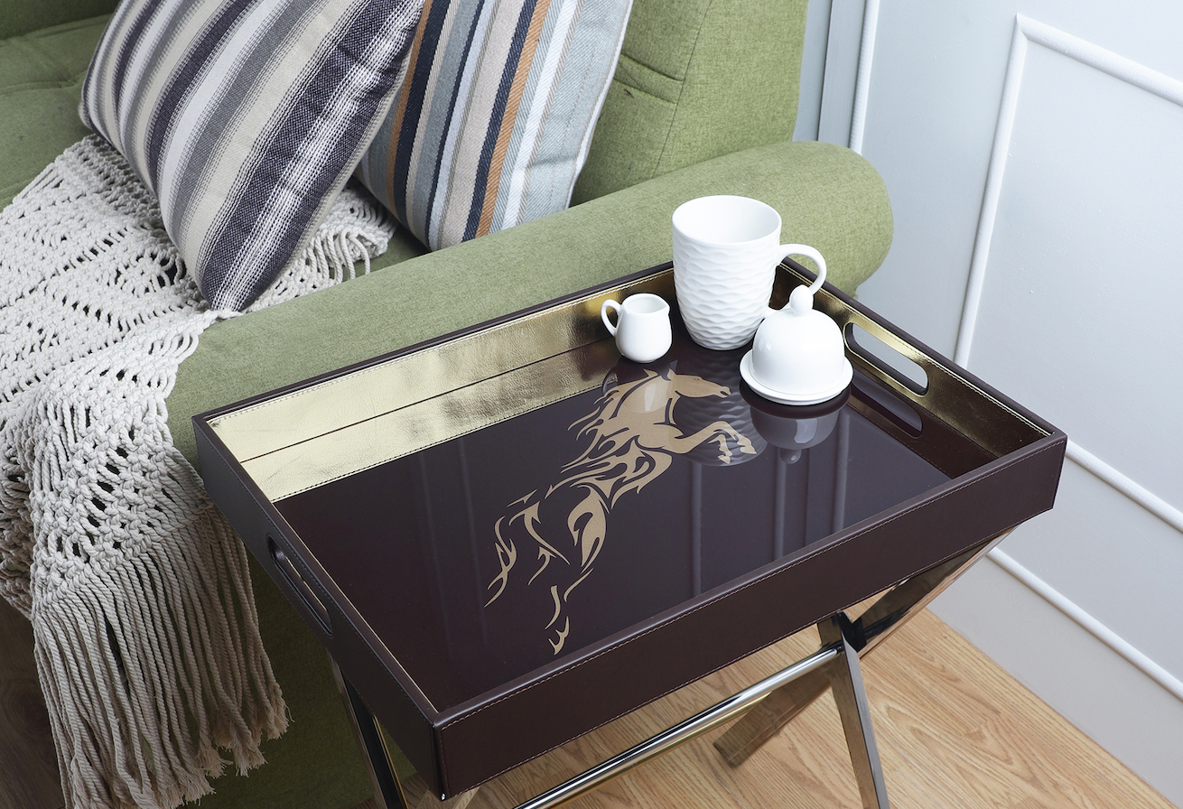 Jackson Horse Brown & Gold Butler Tray Table