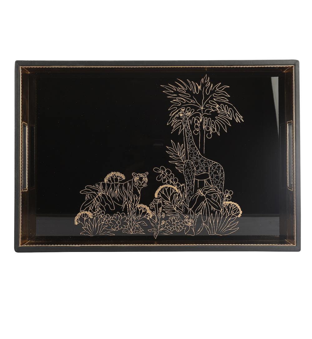 Savannah Jungle Scenery Rectangle Tray