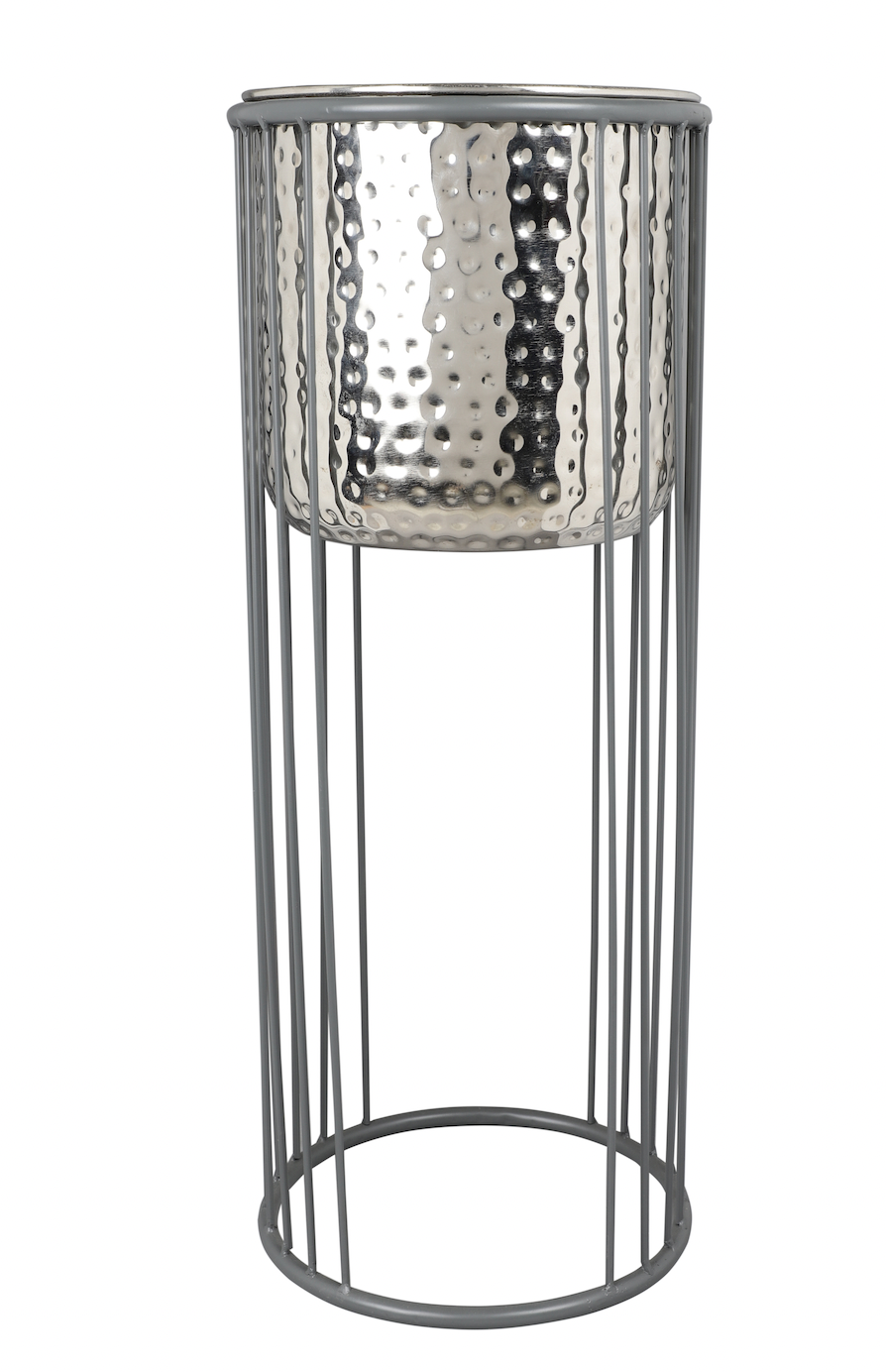 Amalfi Grey & Nickel Planters Set of 2