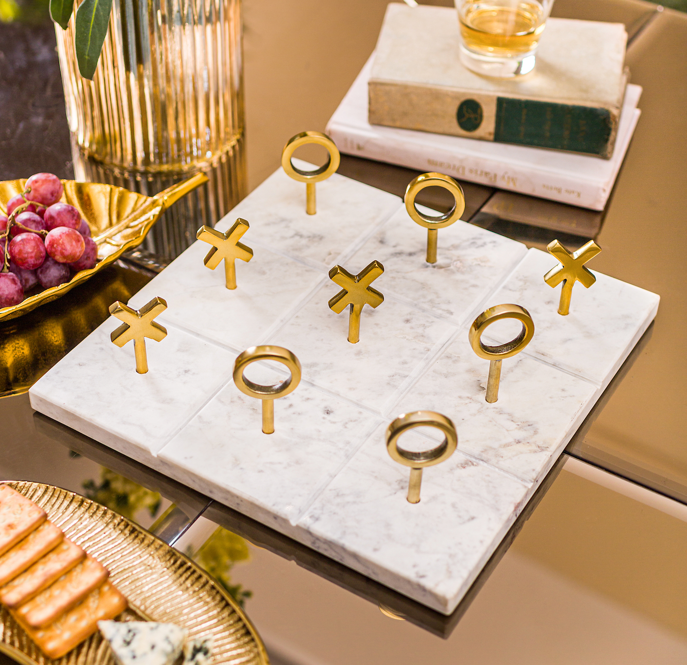 Everly Marble Tic Tac Toe Set
