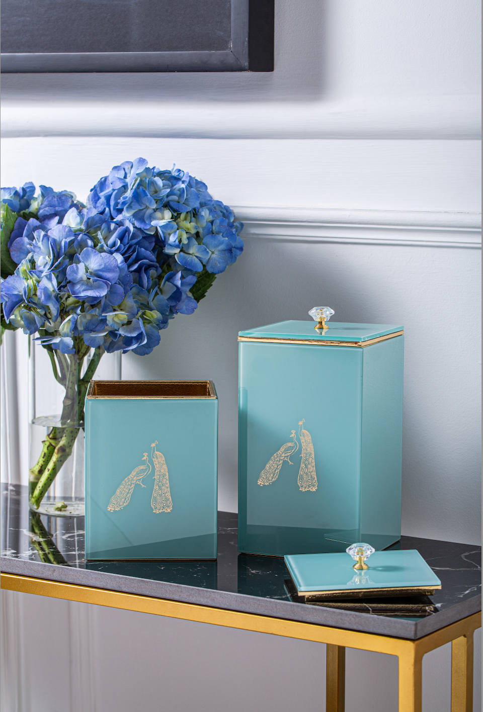 Bailey Peacock Decorative Rectangle Jars Set of 2