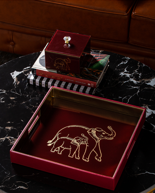 Clover Elephant Square Tray