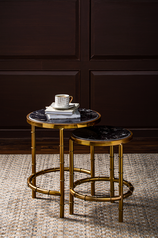 Dianne Gold Bamboo Nesting Table Set of 2